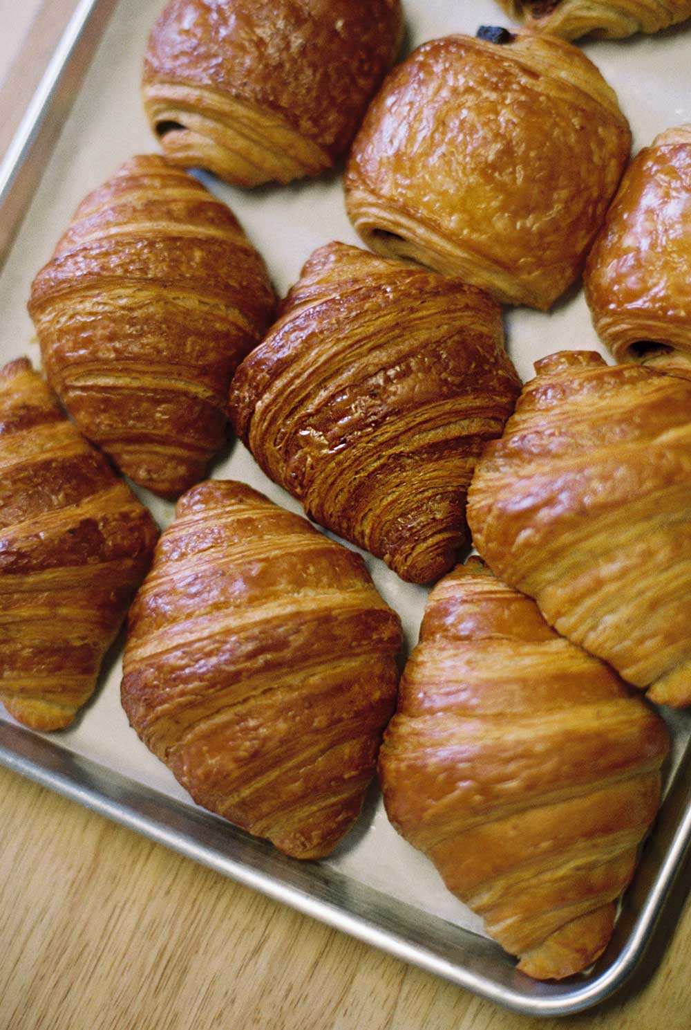 An artful image of croissants